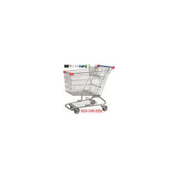 195L American Zinc Plated Wheeled Grocery Shopping Trolley with Anti UV Handle Cap