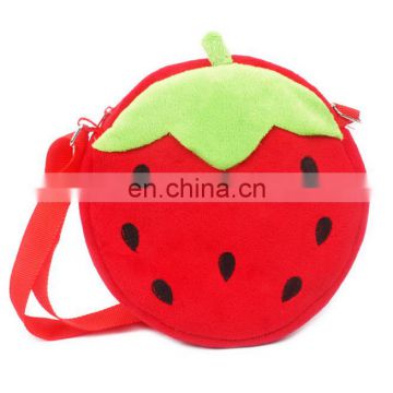 Red Cute Girls Plush Custom Messenger Bag For Kids