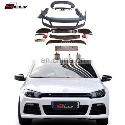 Automotive Parts For 2008+ VW Scirocco Facelift R line Front car bumpers Auto Grille Side Skirt Rear Car Bumper Rear Diffuser