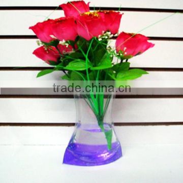 Folding Clear Plastic Flower Vase/pvc Vase/plastic Vase
