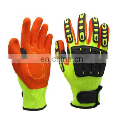 Sandy Nitrile Oilfield Cut Resistant TPR Anti Impact Durable Safety Mechanic Gloves For Work