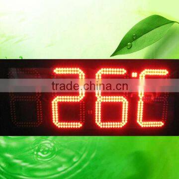 Indoor RF remote control 10inch Red led time and temperature signs