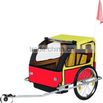 Baby trailer with light alloy foldable frame