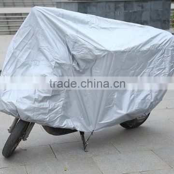190T polyester taffeta PU coated motorbike cover silver color