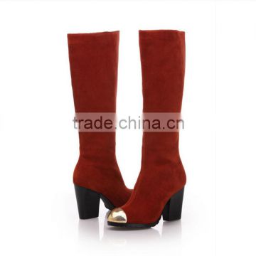 2016 newest china wholesale genuine leather women new design knee large boots high shoes