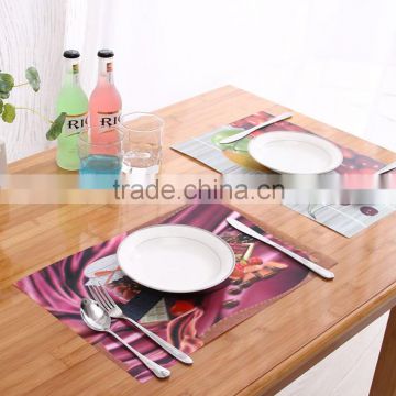 2016 Valentine's Day Series soft glass transparent 3d table mats romantic tone chocolate pattern PP placemat