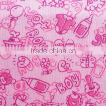100% cotton 36 Rib 1*1 - Printted Fabric - Pink 3
