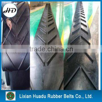 different types chevron rubber conveyor belt for steep inclined materials conveying