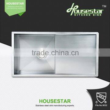 OEM Irregular Shape Sinks With CUPC Certificate Handmade Single Bowl WIth One Drainboard Kitchen Sink