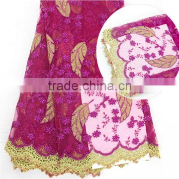 2016 wholesale lace fabric african tulle high quality/fushia pink french tulle lace for bridal/dress making lace fabric pattern                        
                                                Quality Choice