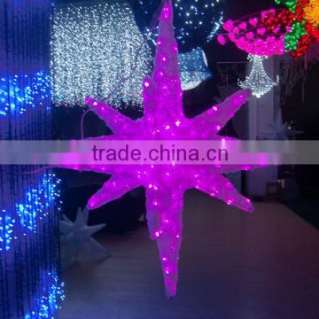 Indoor Use Hanging Light Christmas Motif Light 3d Motif Star Garland Light