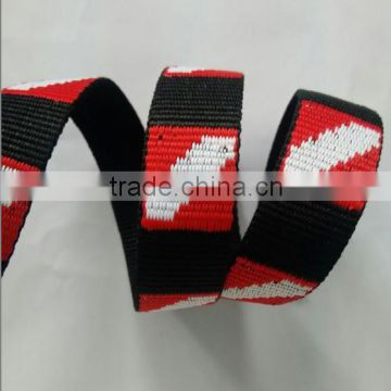 Cheap polyester webbing strap jacquard tape custom ribbon