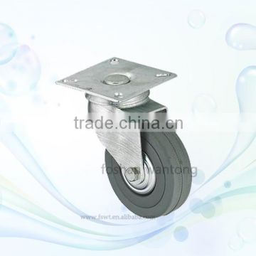 Gray Rubber Light Duty Top Plate Swivel 4 Inch Caster Wheels