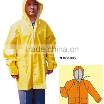 pvc yellow fashion rainwear