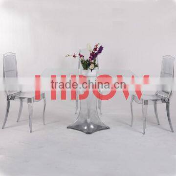 transparent plastic dining table