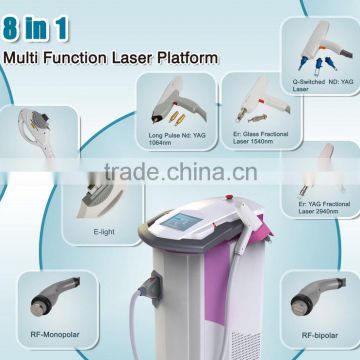 Naevus Of Ota Removal Multifunction Laser 8 In 1 Beauty 1064nm Machine With Nd Yag Laser And Long Pulse Fractional Laser