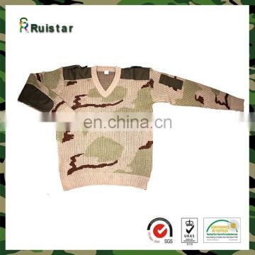 Best V neck 50%Wool 50%Arylic Military Camouflage Men Knitwear