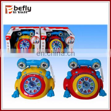 Baby rotary plastic telephone toy with light and music