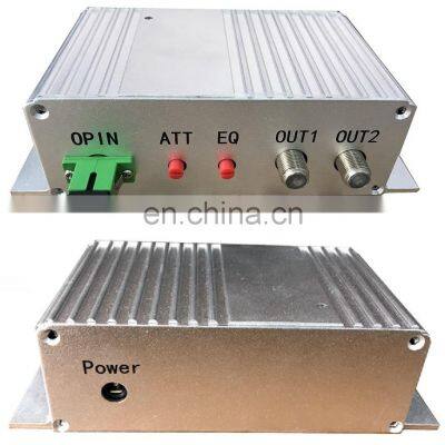 Indoor 2 outputs 106dbuv high power fiber optical receiver with AGC