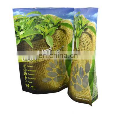 Coffee Packaging Bags Recycle Paper Coffee Bean Pouch With Valve Flat Bottom Plastic Zip Lock Food Packaging Bag