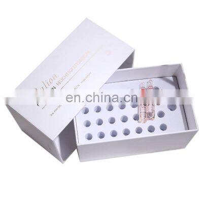 Custom logo 40 pcs white brightening serum syringe box for face body skin fragrance scented oil paper packaging