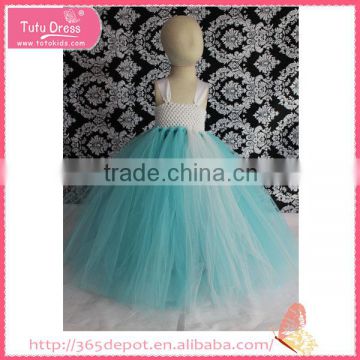 For Normal Occasion light blue blossom prom dress fluffy voile girl's dress children frocks designs