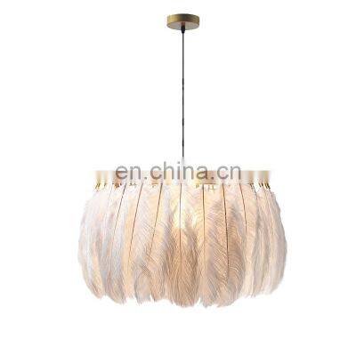 Bedroom Lamp Feather Chandelier Modern Luxury Warm Romantic Creative Room Nordic Ins Wind Pendant Lights