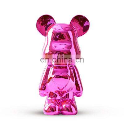 Modern desktop TV cabinet cute bear love bear resin electroplating doll creative ornaments resin crafts ornaments