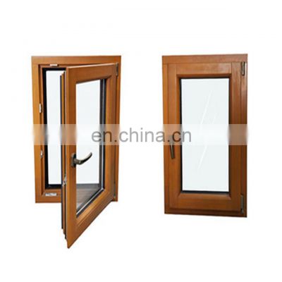WEIKA Brown wood design aluminium tilt turn window  wooden color casement windows