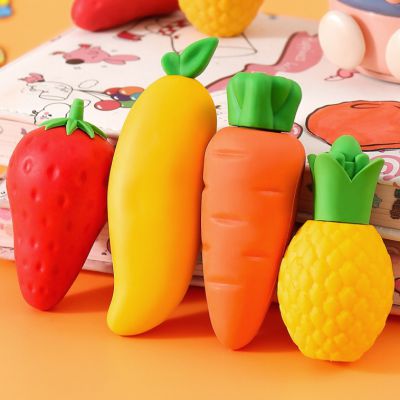 Super fruit eraser for primary school students like leather eraser Big Mac elephant leather creative cartoon cute children carrot elephant leather without crumbs and no traces to erase words into line kindergarten stationery.