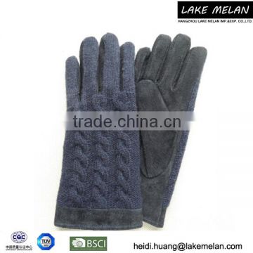 Hot Selling Acrylic/Real Leather Glove With Lining For AW 16 LMJC-015