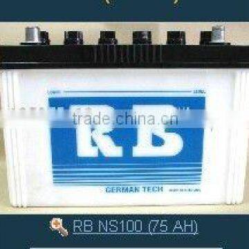 RB NS100 75 AH Dry Charged Automotive Battery