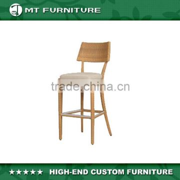 fashion poly rattan wicker bar chair with cushion