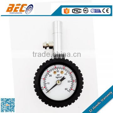 double scale mini tire gauge,rubber protector tire pressure gauge