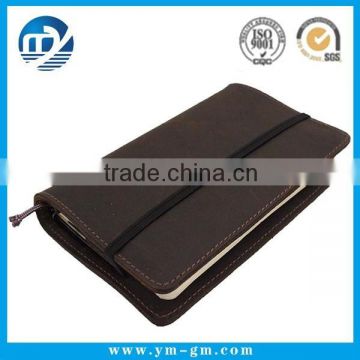 High quality pu leather filler notebook with sticker inside / planner journal notebook