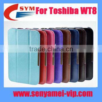 Foldable Leather Cover for Toshiba WT8 case, folded PU leather For Toshiba WT8 leather case