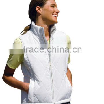 Womans quilted white nylon vest