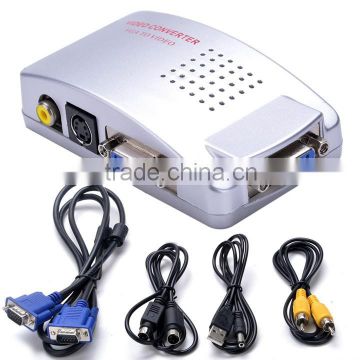VGA to AV and pc to tv Converter RCA S-video Signal Adapter Switch Box SV007389