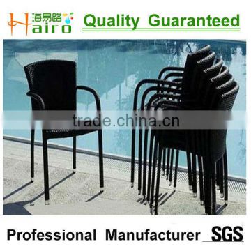 PE rattan cheap modern restaurant chairs with arms
