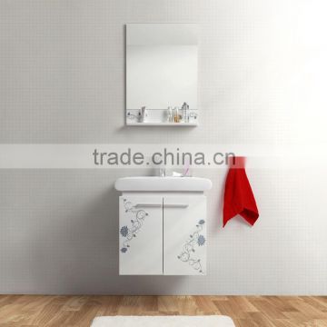 white high gloss bathroom vanity, wall-hung small size bathroom cabinet furniture