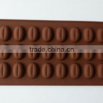 Reusable FDA&LFGB Approved Customized Coffee Bean Silicone Chocolate Mold