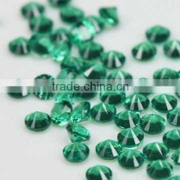 AAA man made lab created round green nano crystal glass stone