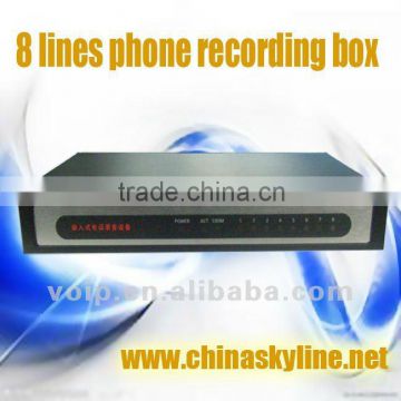 TYH636 / 8 lines phone call recording system,voice recorder box ,work without power /8G memory card record 2000 hours