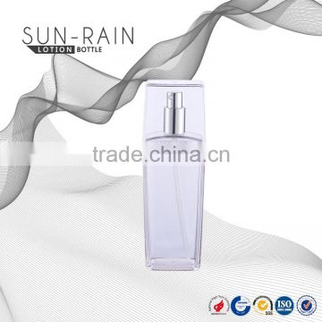 Manufacturer supplier silver acrylic cap square shape transparent lotion bottle 150ml