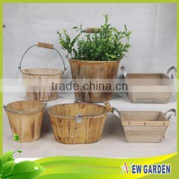 China Alibaba Different Types Wooden Garden Flower Pot By Handicraft