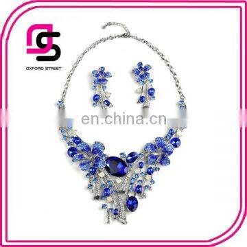 High-grade crystal flowers exaggerated costly court sets of chain woman fancy necklace jewelry set