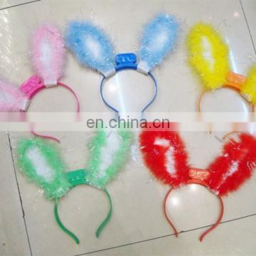 cheap party plastic LED flashing lighted rabbit bunny ear headband PH-0050