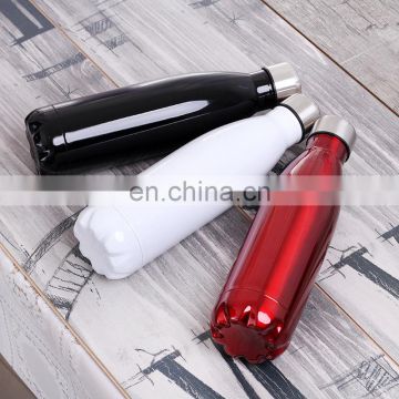 500Ml Double Wall Stainless Steel Fitness Water Bottle Cola Shaped Insulated Bottle Thermos