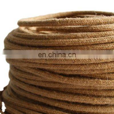 Tonghua 2*0.75mm Environmental Friendly Natural Hemp Fabric Linen Electrical Cable Textile Wire for Decorative Pendant Lamp
