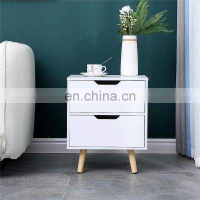 Modern Style Natural Solid Wood Bedside Table
